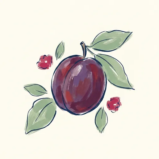 Week 12 size illustration: a plum