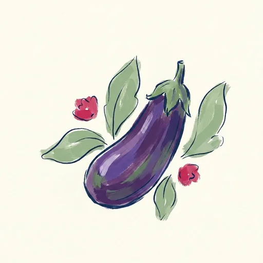 Week 28 size illustration: an eggplant